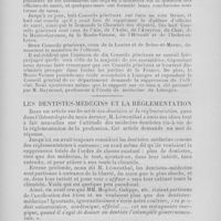 0415 - Page 363 - Chronique professionnelle. L’avenir de la loi sur l’exercice de la médecine / Les dentistes-médecins et la réglementation