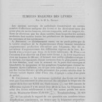 0617 - Page 541 - Tumeurs malignes des lèvres par le Dr L. Thomas