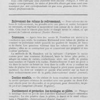 0078 - Page 77 - Notes pratiques. Enlèvement des rubans de redressement. (Dental Review.) / Couronnes. (International dental journal) / Dentine sensible. (Dental Register) / Durcissement et protection des moulages en plâtre. (North-western Dental Journal.) / Inlay d'or rapidement fait. (North-western Dental Journal)