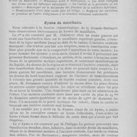 0330 - Page 323 - Revue analytique. Kystes du maxillaire (Brit. J. Of dent. Sc.)