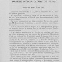 0525 - Page 518 - Sociétés scientifiques. Société d’odontologie de Paris. Séance du mardi 7 mai 1907