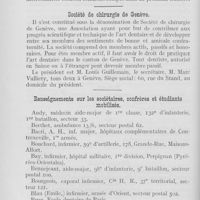 0093 - Page 92 - Nouvelles. Société d’odontologie de Paris / Société de chirurgie de Genève / Renseignements sur les sociétaires, confrères et étudiants mobilisés
