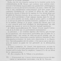 0054 - Page 53 - Sociétés scientifiques. Société d’odontologie de Paris. Séance du 3 mai 1921. IAccidents de l’incisive latérale supérieure, par M. Chenet / IIUtilisation de l’angle dento-maxillo-facial en prothèse et orthopédie dentaires, par M. G. Villain