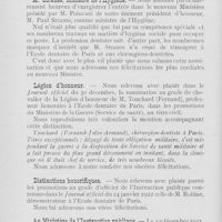 0065 - Page 64 - Nouvelles. M. Strauss, ministre de l’Hygiène / Légion d’honneur / Distinctions honorifiques / Au Ministère de l’instruction publique