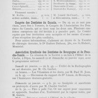 0067 - Page 66 - Nouvelles. A. G. S. D. F / Congrès des Dentistes du Canada / Association Syndicale des Dentistes de Bourgogne et de Franche-comté / Nomination