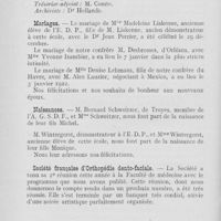 0069 - Page 68 - Nouvelles. Syndicat des chirurgiens-dentistes du Rhône et des régions voisines / Mariages / Naissances / Société française l'orthopédie dento-faciale