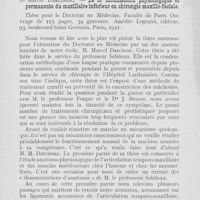 0124 - Page 124 - Bibliographie. Dr Marcel Darcissac. — De la mobilisation physiologique et permanente du maxillaire inférieur en chirurgie maxillo-faciale