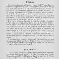 0127 - Page 127 - Nécrologie. Dr Galippe / Mme P. Martinier