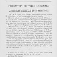 0173 - Page 173 - Bulletin. Les études dentaires et le P. C. N. Par Marcel Boll / Fédération dentaire nationale. Assemblée générale du 18 mars 1922