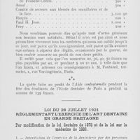 0185 - Page 185 - Chronique professionnelle. Aide confraternelle / Loi du 28 juillet 1921 réglementant l’exercice de l’art dentaire en Grande Bretagne (A suivre.)