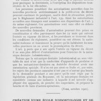 0190 - Page 190 - Chronique professionnelle. Exercice de l’art dentaire dans les pays annexés à l’Italie / Création d’une école d’odontologie et de prothèse dentaire à Rome