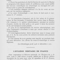 0250 - Page 250 - Hygiène. Services dentaires dans la marine Espagnole / L’hygiène dentaire en France