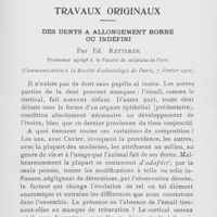 0327 - Page 327 - Travaux originaux. Des dents à allongement borné ou indéfini par Ed. Retterer (A suivre)