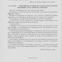 0500 - Page 498 - Revue analytique. J. Bercher. — Les anesthésies tronculaires en chirurgie bucco-dentaire. (Revue de Stomatologie, 1920) / J. Gauthier. — Contribution à l'étude des fractures de la branche horizontale de la mâchoire inférieure. (Thèse de Paris, 1921)