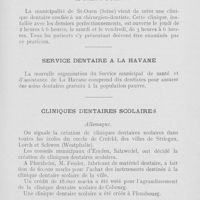 0511 - Page 509 - Hygiène. Création d’une clinique dentaire à Saint-Ouen / Service dentaire à la Havane / Cliniques dentaires scolaires