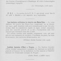 0519 - Page 517 - Nouvelles. Les titres de docteur Américain en Espagne / F. D. / Les dentistes militaires de réserve aux états-unis / Institut dentaire d’Etat à Prague / Mariage