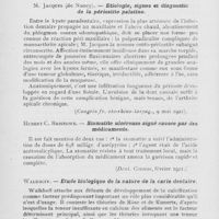 0622 - Page 620 - Revue analytique. J. Gautier. — Rôle de la carie dentaire dans la tuberculose. (Thèse de Bordeaux, 1921) / M. Jacques. — Etiologie, signes et diagnostic de la périostite palatine. (Congrès fr. Oto-rhino-laryng. , 9 mai 1921) / Hubert C. Bristowe. — Stomatite ulcéreuse aiguë causée par des médicaments. (Dent. Cosmos, février 1921) / Walkhoff. — Etude biologique de la nature de la carie dentaire. (Dental Cosmos, février 1921)