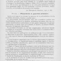 0625 - Page 623 - Revue analytique. Marcel Pincemaille. — Procédé de diagnostic des lésions pulpaires. (Le Therapeute Moderne, 1921) / Nivard. — Polyarthrite et pyorrhée alvéolaire. (Semaine dentaire, 18 juin, 2 juillet 1922)