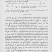 0692 - Page 690 - Sociétés scientifiques. Société d’Odontologie de Paris. Réunion du 7 février 1922. Une caisse de recherches scientifiques, par le Dr Frey / Des dents a allongement borné ou indéfini, par M. Le professeur Retterer
