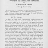 0701 - Page 699 - Réunions et congrès. Congrès du trentenaire de la creation du titre de chirurgien-dentiste et Bi-centenaire de Fauchard. (16 et 17 décembre 1922)