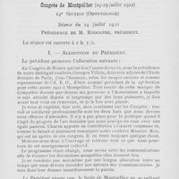 0745 - Page 743 - Réunions et congrès. Association française pour l’avancement des sciences (A. F. A. S.). Congrès de Montpellier (24-29 juillet 1922). Séance du 24 juillet 1922. Allocution du Président