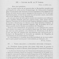 0748 - Page 746 - Réunions et congrès. Association française pour l’avancement des sciences (A. F. A. S.). Congrès de Montpellier (24-29 juillet 1922). Séance du 24 juillet 1922. Allocution du Dr Waton / Lettre de M. Le Dr Godon / Voeux relatifs à l’hygiène dentaire publique