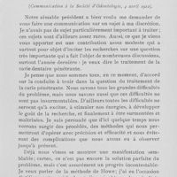 0111 - Page 105 - Travaux originaux. Contribution expérimentale au traitement de la carie pénétrante par le Dr Mendel Joseph