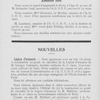 0301 - Page 295 - Nécrologie. Alexandre Graff / Nouvelles. Légion d’honneur