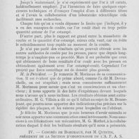0424 - Page 416 - Sociétés scientifiques. Société d'odontologie de Paris. Séance du 7 novembre 1922. Plaques de dentiers en or estampé-coulé, par MM. Morineau et Gaston Mothré / Congrès de Bordeaux, par M. Quintin