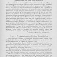 0480 - Page 472 - Revue analytique. Mouret et Seigneurin. — Contribution à l’étude des kystes paradentaires du maxillaire supérieur. (Province Dentaire, juillet 1920) / Clerc. — Traitement des constrictions des mâchoires. (Thèse de Lyon, 1921-1922)