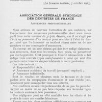 0790 - Page 782 - Intérêts professionnels. Affectation au service de santé avec le grade de dentiste auxiliaire / Association générale syndicale des dentistes de France