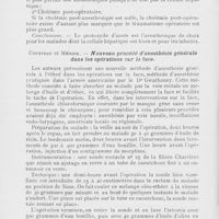 0047 - Page 46 - Revue analytique. Desmarest et Lascombes. — Protoxyde d'azote et cholémie. / Cousteau et Menier. — Nouveau procédé d'anesthésie générale dans les opérations sur la face