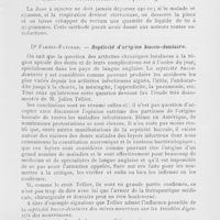 0048 - Page 47 - Revue analytique. Cousteau et Menier. — Nouveau procédé d'anesthésie générale dans les opérations sur la face / Dr Fargin-Fayolle. — Septicité d'origine bucco-dentaire. (Paris. Médical, 3 sept. 1921)