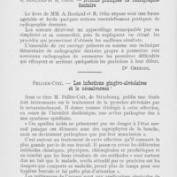 0063 - Page 62 - Bibliographie. A. Bouland et R. Odin. — Notions pratiques de radiographie dentaire / Pellier-Cuit. — Les infections gingivo-alvéolaires et le néosalvarsan