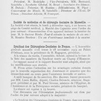 0071 - Page 70 - Nouvelles. Association de l’école Odontotechnique / Société de médecine et de chirurgie dentaire de Marseille / Syndicat des Chirurgiens-Dentistes de France