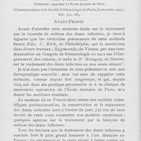0101 - Page 100 - Travaux originaux. Contribution à l’étude du traitement par le bioxyde de sodium des dents infectées par J. Lubetzki
