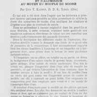 0114 - Page 113 - Revue des revues. Le coulage des plaques d’or et d’aluminium au moyen du moufle de moore par Guy T. Katner. (Dental Summary, avril 1922)