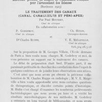 0172 - Page 171 - Travaux originaux. Le traitement des canaux (Canal, canalicules et péri-apex) par Paul Housset (À suivre)