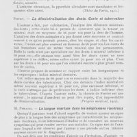 0224 - Page 223 - Revue analytique. Pierre bouvet. — Les lésions dentaires des hommes préhistoriques (Thèse de Paris, 1922) / Siffre. — La déminéralisation des dents. Carie et tuberculose (Progrès médical, 1922) / M. Peraire. — La langue écarlate dans les néoplasmes viscéraux (Bulletin et Mémoires de la Société de Médecine de Paris, 1922)