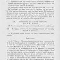 0228 - Page 227 - Sociétés scientifiques. Societe d’odontologie de Paris. Réunion du 4 décembre 1923 / Sociétés scientifiques. Societe d’odontologie de Paris. Réunion du 4 décembre 1923. Inobservation des antécédents généraux personnels dans l’application de deux appareils prothétiques et ses conséquences par M. Guichard / — Traitement des canaux dentaires par M. P. Housset / Matériel opératoire pour le traitement des canaux par M. P. Housset