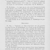 0230 - Page 229 - Sociétés scientifiques. Societe d’odontologie de Paris. Réunion du 4 décembre 1923. Matériel opératoire pour le traitement des canaux par M. P. Housset / De l’emploi du cinéma pour l’enseignement de la technique professionnelle à l’aide de films de schémas Animés. Présentation d’un film de schémas animés sur un sujet de dentisterie opératoire par M. Morineau