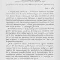 0300 - Page 299 - Travaux originaux. Les relations de l’odontologie et de la chirurgie maxillo-faciale par le Dr Flavien Bonnet-Roy