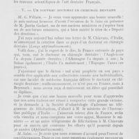 0332 - Page 331 - Sociétés scientifiques. Société d’odontologie de Paris. Réunion du 8 janvier 1924. Au sujet du cataclysme du Japon, M. G. Viau / Un nouveau doctorat en chirurgie dentaire, M. G. Villian