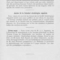 0433 - Page 432 - Bibliographie. Annuaire scientifique dentaire / Anales de la Sociedad odontologica Espanola / Livres reçus