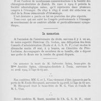 0435 - Page 434 - Nécrologie. M. Marcel Dupas, Mme Lemaire-Chaillot, Georges Carré, M. André Paillard, Dr Théodore Frick, M. Sylvestre Spina, M. Emile Hocquard, Mme Jeanne Soret / In memoriam (M. Sylvestre Spina, M. Emile Hocquard, Mme Jeanne Soret)