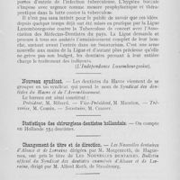 0532 - Page 531 - Nouvelles. Collation de grade / Ligue Luxembourgeoise contre la Tuberculose / Nouveau syndicat / Statistique des chirurgiens-dentistes hollandais / Changement de titre et de direction / Mariages