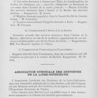 0590 - Page 589 - Réunions et congrès. Fédération dentaire internationale (F. D). 17e session Luxembourg, 3-6 août 1924 / Association syndicale des dentistes de la Loire-Inférieure