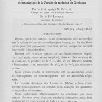 0629 - Page 628 - Travaux originaux. Résultats de l’emploi de la scurocaïne dans les anesthésies locales et régionales , par le professeur M. Cavalié, et le Dr Lasnier