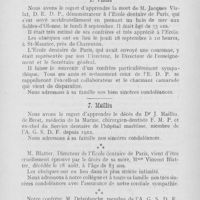 0722 - Page 721 - Nécrologie. M. Jacques Vialat / Dr J. Mailliu / Mme Vincent Blatter