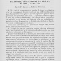 0821 - Page 818 - Faits cliniques. Diagnostic des tumeurs du rebord alvéolo-dentaire par le Dr Eldad de Medonça